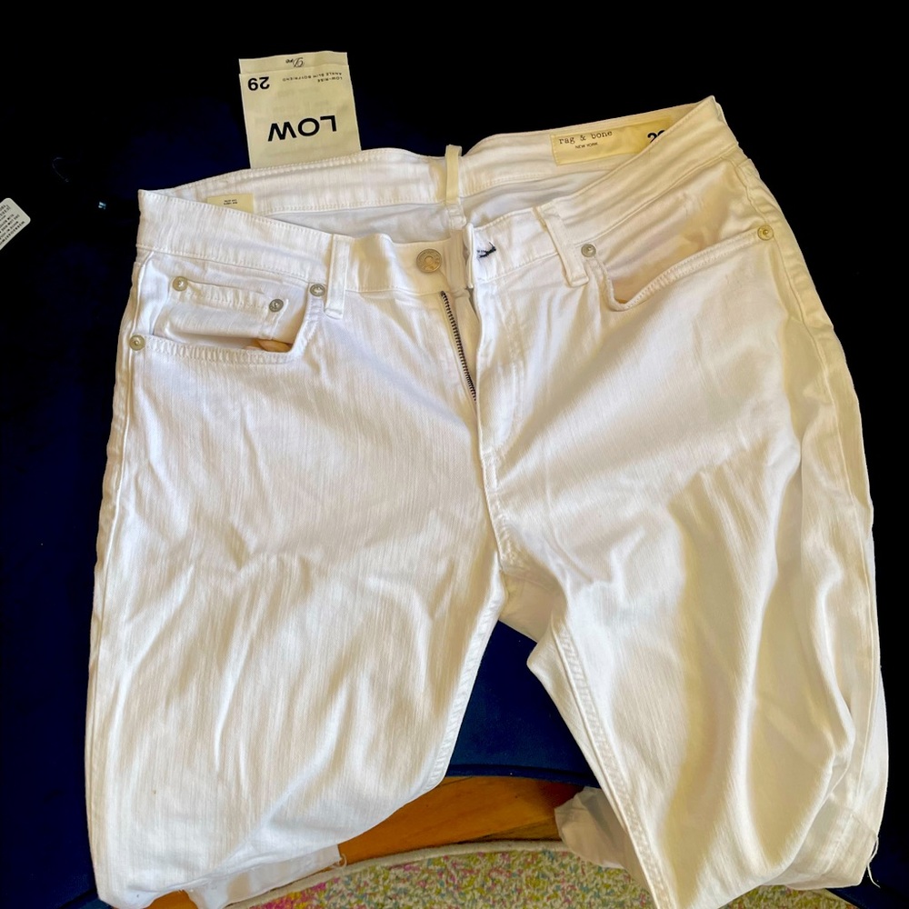 Rag & Bone Brand New Distressed White Jeans, Size 39